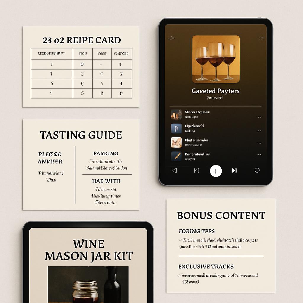 What's Included in Every Kit
✦ Recipe Cards - 32oz, 64oz, and 1-gallon measurements for every recipe
✦ Curated Playlists - Genre-specific soundtracks that match the vibe of each pour
✦ Tasting Guides - Flavor profiles, serving suggestions, and pairing notes
✦ Digital Booklet - The story behind each recipe, the music that inspired it, and how to make it yours
✦ Bonus Content - Mixing tips, customization ideas, and exclusive tracks
All digital. All instant download. All designed to print or keep on your device.
